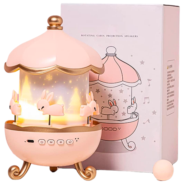 Проектор звезд Night Light Projector Bunny"s Carousel WH-E11 Розовый Для детей, 1+ photo 1