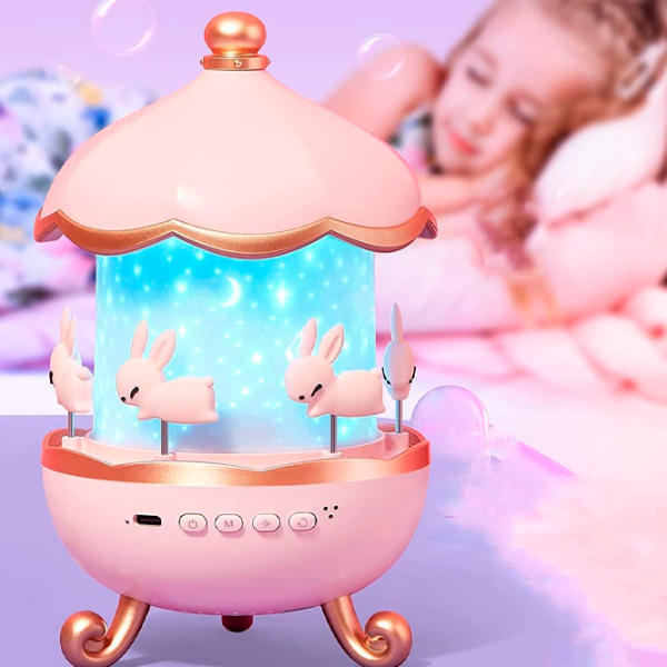 Проектор звезд Night Light Projector Bunny"s Carousel WH-E11 Розовый Для детей, 1+ photo 3