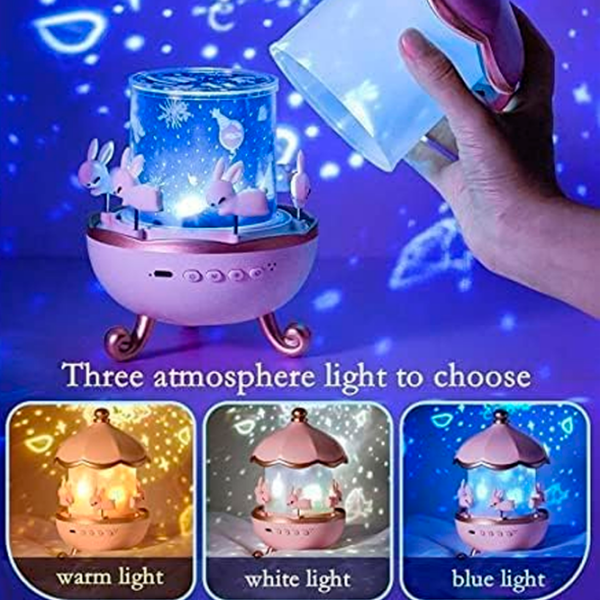 Проектор звезд Night Light Projector Bunny"s Carousel WH-E11 Розовый Для детей, 1+ photo 5