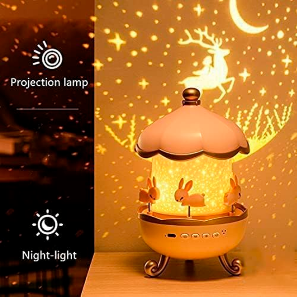 Проектор звезд Night Light Projector Bunny"s Carousel WH-E11 Розовый Для детей, 1+ photo 7