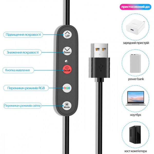 Trepied cu lampă Proove Halo 10 254 mm Black  photo 3