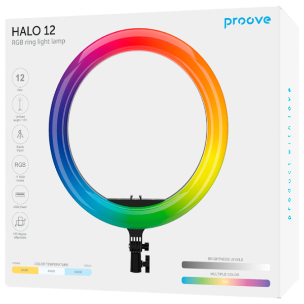 Trepied cu lampă Proove Halo 12 304 mm Black  photo 2