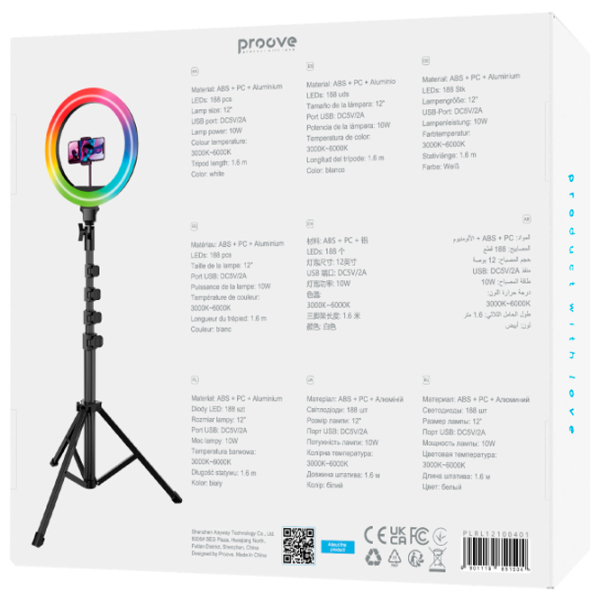 Trepied cu lampă Proove Halo 12 304 mm Black  photo 3
