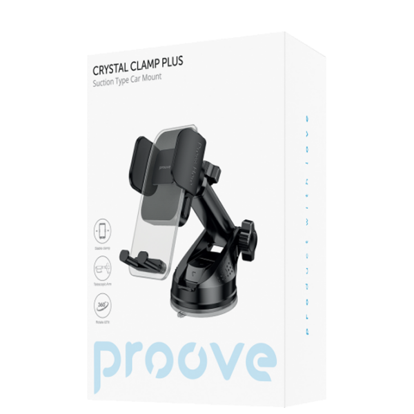 Suport auto Proove Crystal Clamp Plus Suction Type Black  photo 2