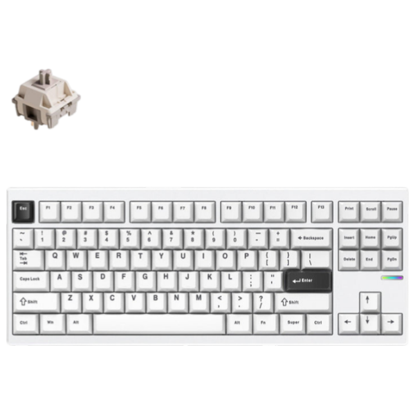 Tastatură Mchose GX87 Ultra White Gaming, Fără fir photo 3
