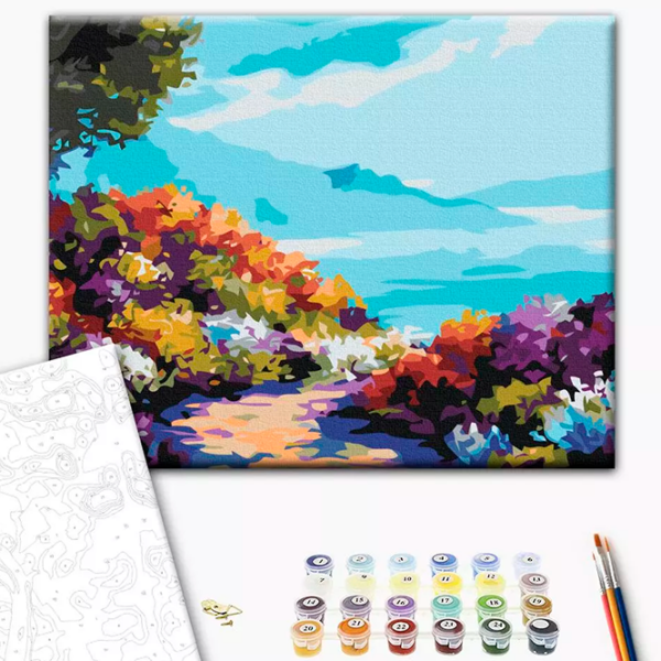 Pictură pe numere BrushMe Flori la malul mării RBS1006FC 40 x 30 cm, Pânză photo 3