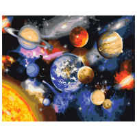 Pictură pe numere BrushMe Parada planetelor RBS22268FC 40 x 30 cm, Pânză