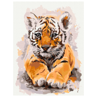 Pictură pe numere BrushMe Tigrul drăgălaș RBS24302FC 40 x 30 cm, Pânză