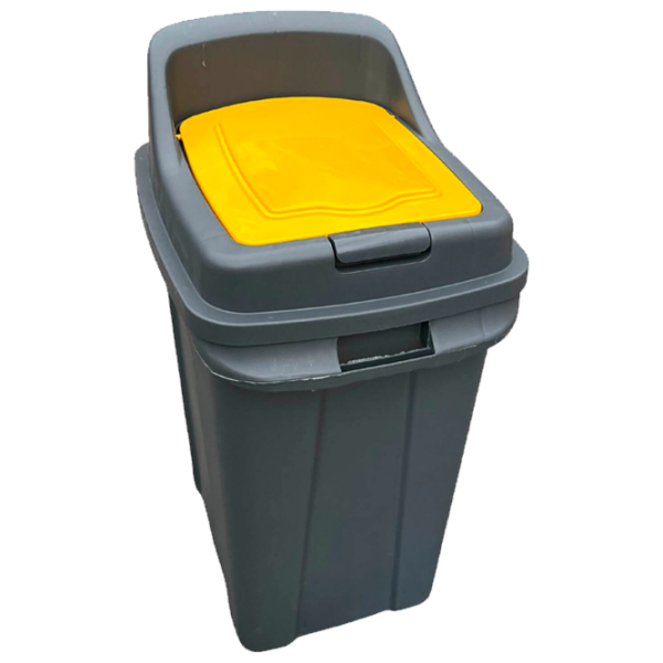 Coș de gunoi Planet 0430537 Gray Yellow Plastic, 70l photo 1