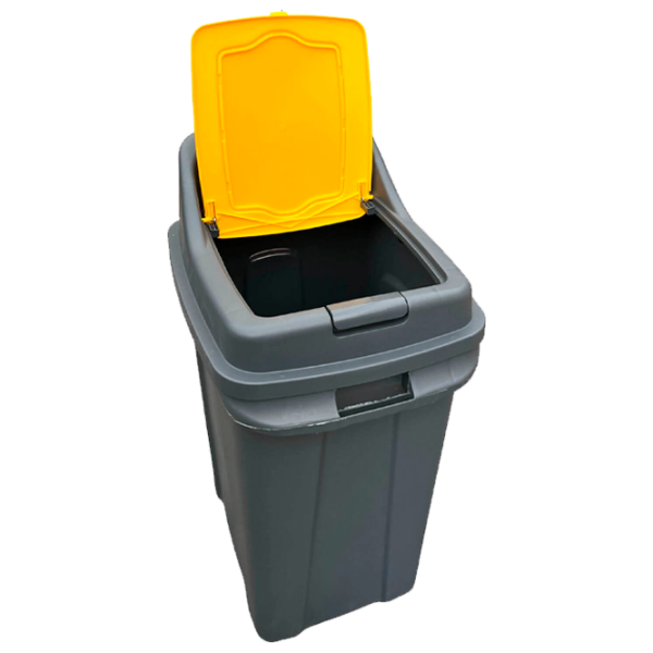 Coș de gunoi Planet 0430537 Gray Yellow Plastic, 70l photo 2