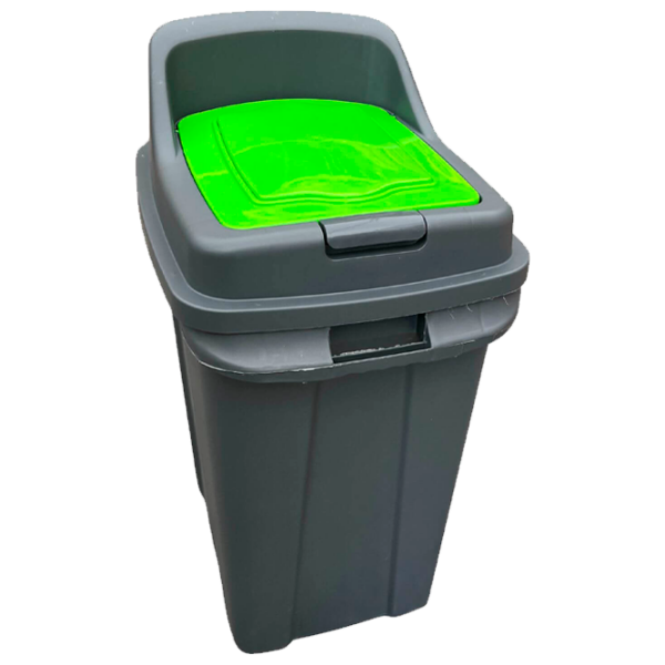 Coș de gunoi Planet 0430538 Grey Green Plastic, 70l photo 1