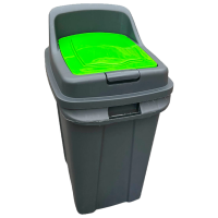 Coș de gunoi Planet 0430538 Grey Green Plastic, 70l