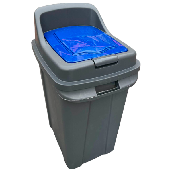 Coș de gunoi Planet 0430541 Gray Blue Plastic, 70l photo 1