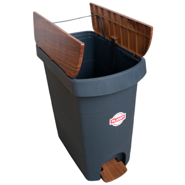Coș de gunoi Hydro-S Pelican Antracit Wood Plastic, 60l photo 2
