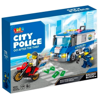 Конструктор JDLT City Police Синий Количество деталей 179, 6+