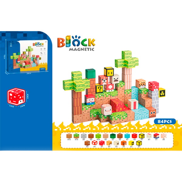Constructor ChiToys Magnetic Blocks Multicolor Numărul de piese 84, 3+ photo 1