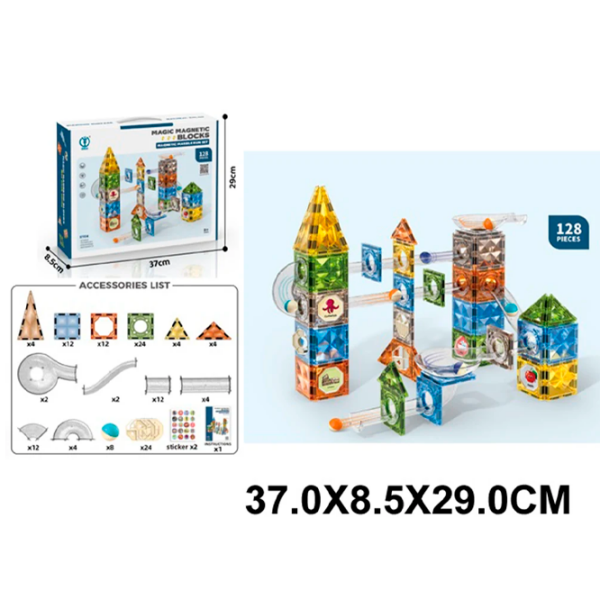 Constructor ChiToys Magic Magnetic Blocks Multicolor Numărul de piese 128, 3+ photo 2