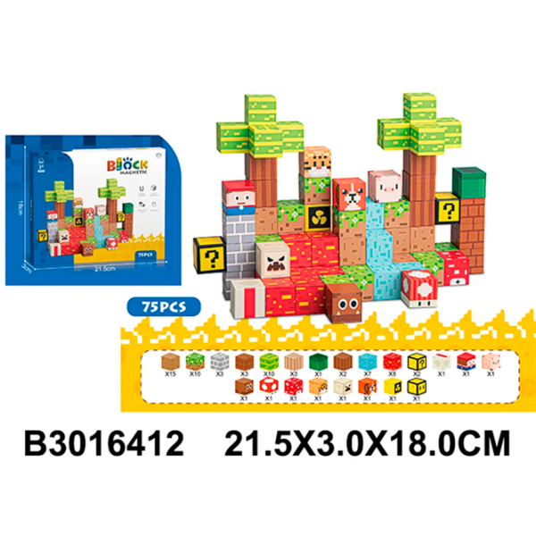 Constructor ChiToys Block Magnetic Multicolor Numărul de piese 75 , 3+ photo 2