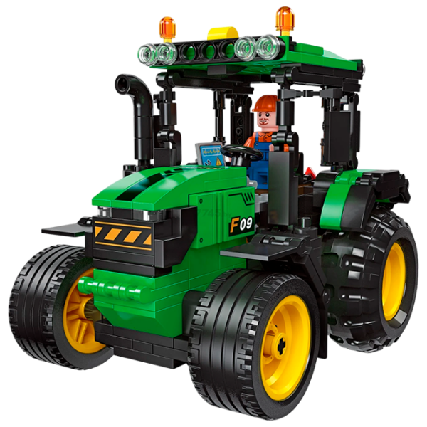 Constructor Richi Tichi Pullback Driver Tractor Green Numărul de piese 304, 6+ photo 1