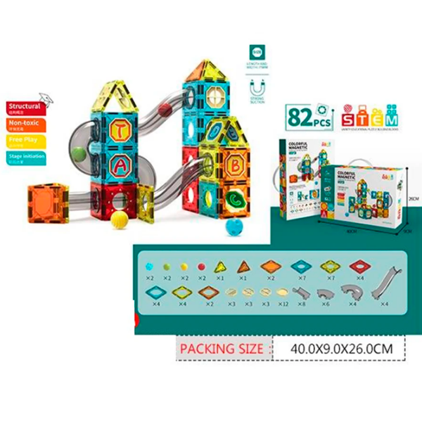 Constructor ChiToys Colorful Magnetic Multicolor Numărul de piese , 3+ photo 2