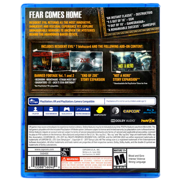 Resident Evil 7 Biohazard Gold Edition PlayStation 4 Horror / 18+ photo 2