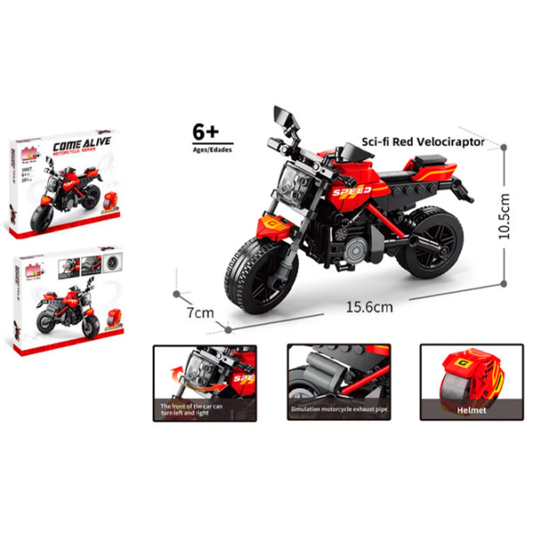 Constructor Sluban Motorcycle Red Numărul de piese 281, 6+ photo 2