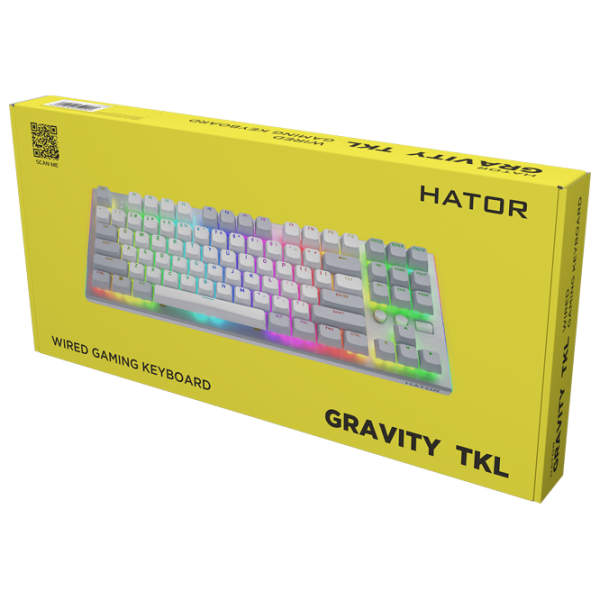 Tastatură Hator Gravity TKL White Gaming, Cu fir photo 5