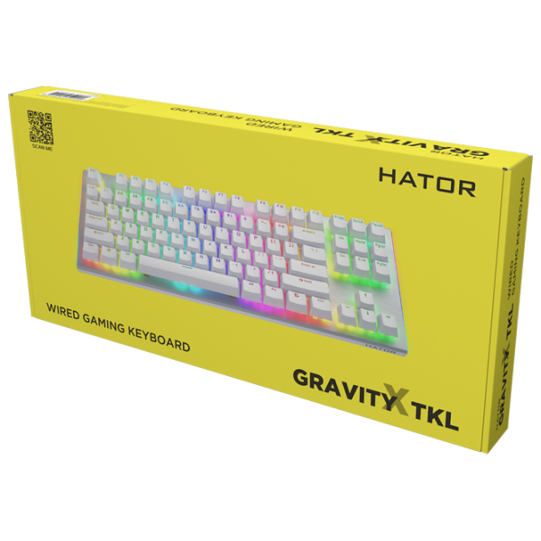 Tastatură Hator Gravity X TKL White Gaming, Cu fir photo 6
