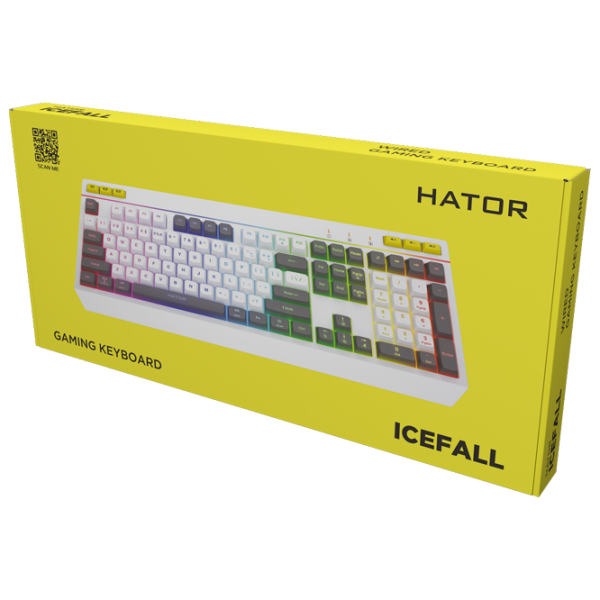 Tastatură Hator Icefall White Gaming, Cu fir photo 3