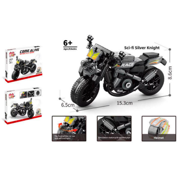 Constructor Pingao Motorcycle Black Numărul de piese 288, 6+ photo 2
