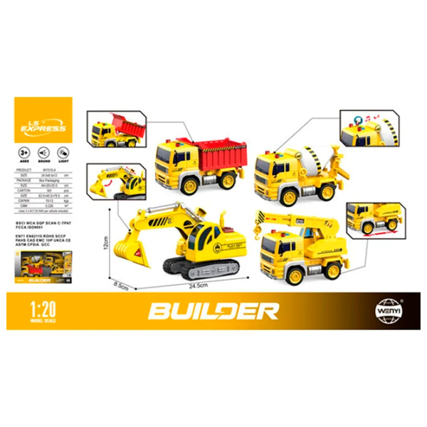 Комплект машин Wenyi Builder WY510-4
White
Желтый  photo 5