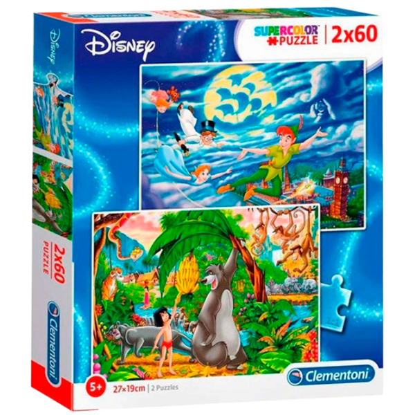 Puzzle Clementoni Peter Pan + The Jungle Book (21613) Количество деталей: 120, Рекомендуемый возраст: 3+ photo 1