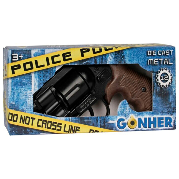 Игрушечный пистолет Gonher Police 38/6 Черный патронный, , 3+ photo 6