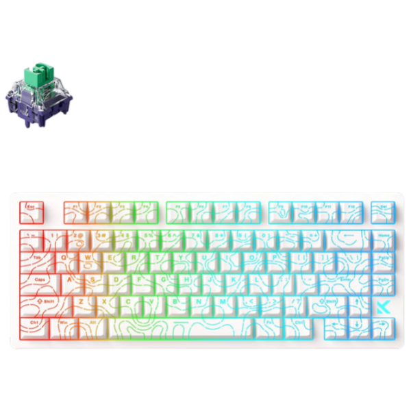 Tastatură Mchose Jet 75 White Gaming, Cu fir photo 2