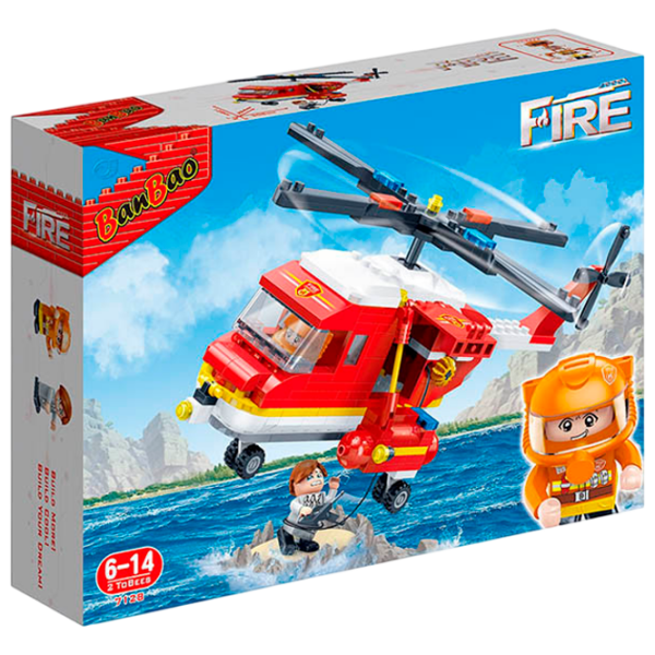 Constructor BanBao Elicopter de pompieri Red Numărul de piese 306, 6+ photo 1