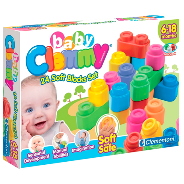 Конструктор Clementoni Soft Blocks Set Разноцветный Количество деталей 24, 0.5+ photo 1