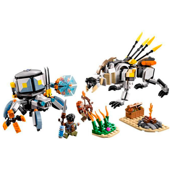 Constructor LEGO Aloy & Varl vs. Shell-Walker & Savtuz Gray Numărul de piese 768, 9+ photo 3