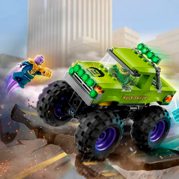Constructor LEGO The Hulk Truck vs. Thanos Green Numărul de piese 229, 7+ photo 6