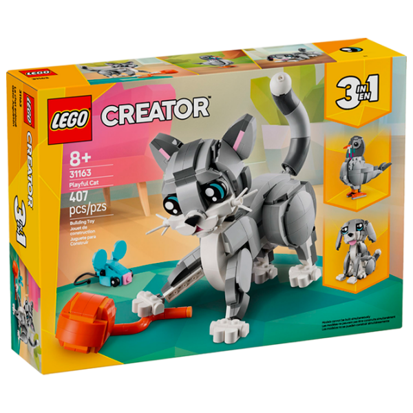 Constructor LEGO Playful Cat Gray Numărul de piese 407, 8+ photo 1