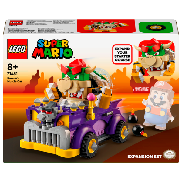 Constructor LEGO Bowser's Muscle Car Violet Numărul de piese 458, 8+ photo 1
