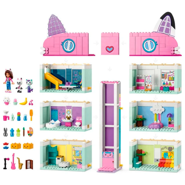 Constructor LEGO Gabby's Dollhouse Pink Numărul de piese 498, 4+ photo 5