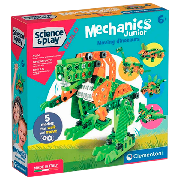 Constructor Clementoni Moving Dinosaurs Multicolor Numărul de piese 130, 6+ photo 1