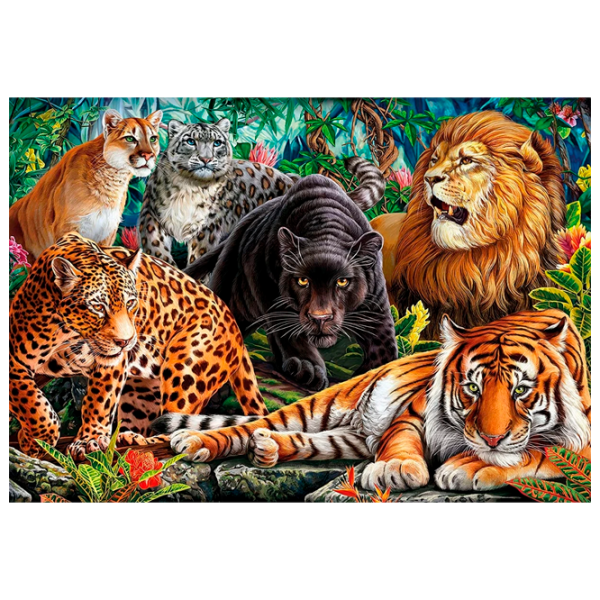 Puzzle Clementoni Wild cats (35126 ) Numărul de piese: 500, Vârsta recomandată: 14+ photo 1
