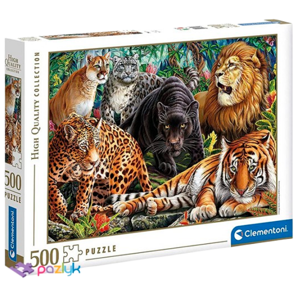 Puzzle Clementoni Wild cats (35126 ) Numărul de piese: 500, Vârsta recomandată: 14+ photo 2