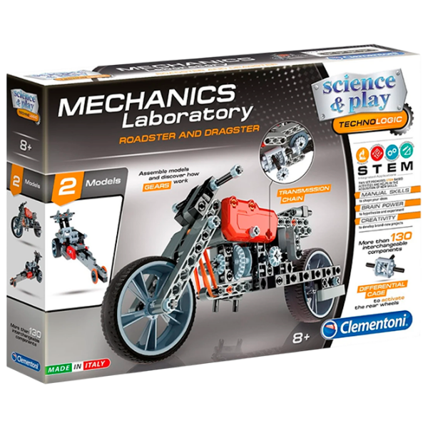 Constructor Clementoni Roadster and Dragster Gray Numărul de piese 130, 8+ photo 1