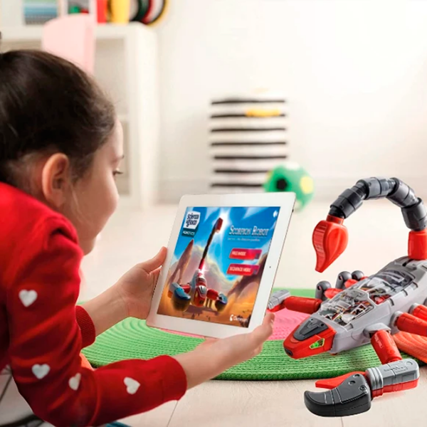 Constructor cu telecomandă Clementoni Scorpion Robot Gray Numărul de piese 115, 8+ photo 5