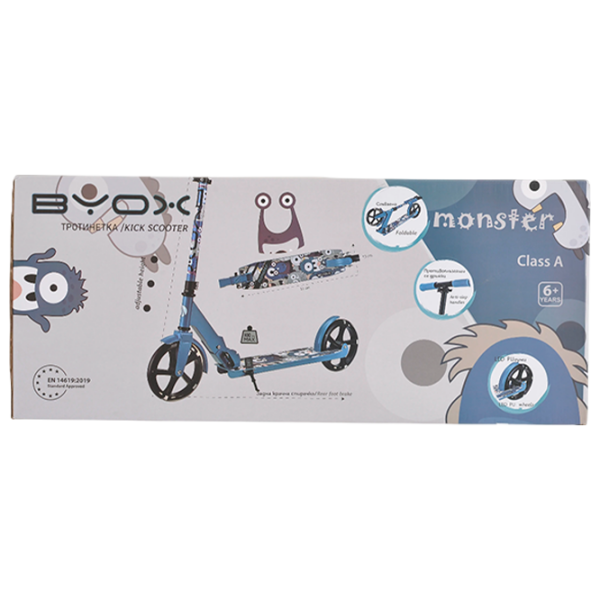 Trotinetă pentru copii cu două roți Moni Monster (MT.124639) Blue 6 ani, 100 kg, Din PU photo 9