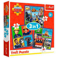 Puzzle Trefl Fireman Sam' day (34868 ) Количество деталей: 106, Рекомендуемый возраст: 4+