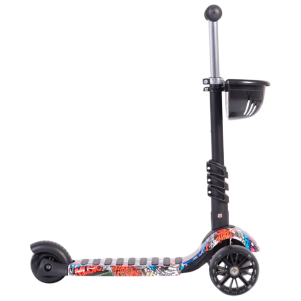 Детский трёхколёсный самокат Moni Pixy (MT.124641) Черный 3 года, 40 кг, Полиуретановые photo 4
