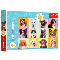 Puzzle Trefl Cute puppies (17374) Количество деталей: 60, Рекомендуемый возраст: 10+